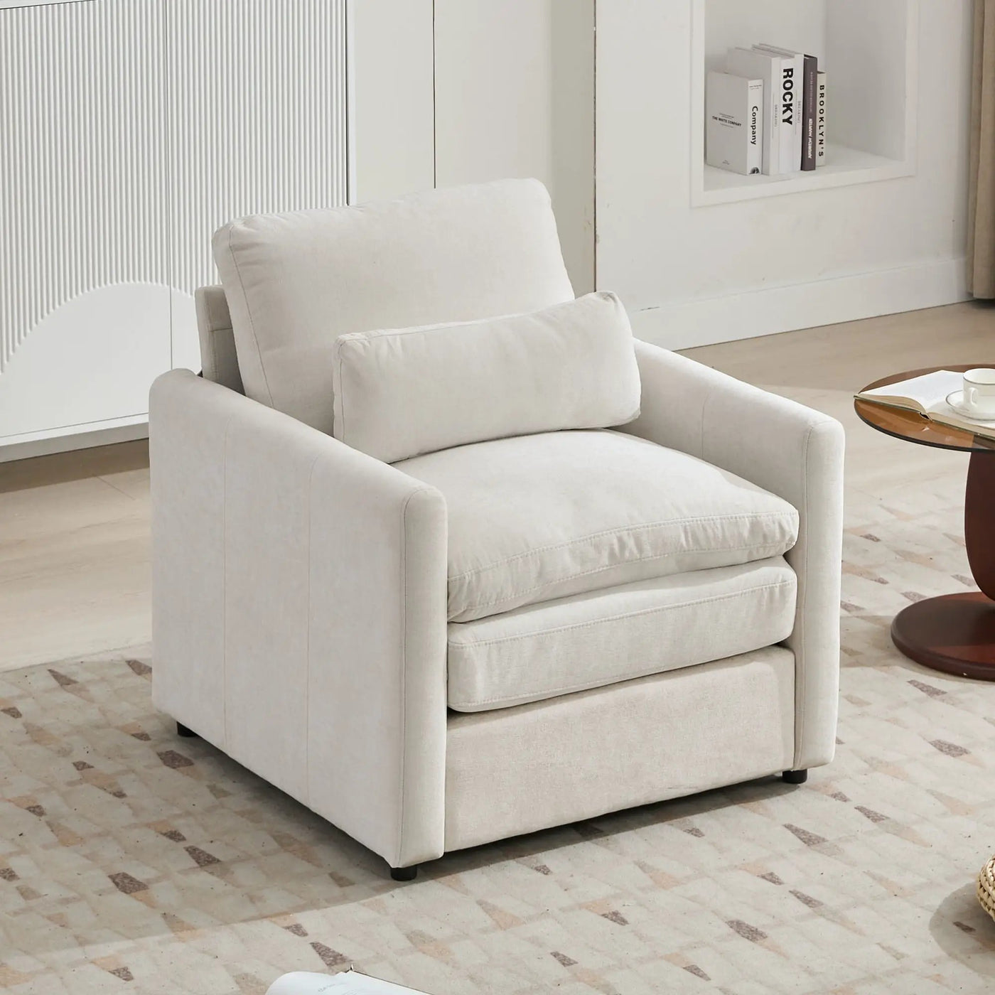 Cozy Upholstered Cushion Armchair For Living Room by HouseOfZazla