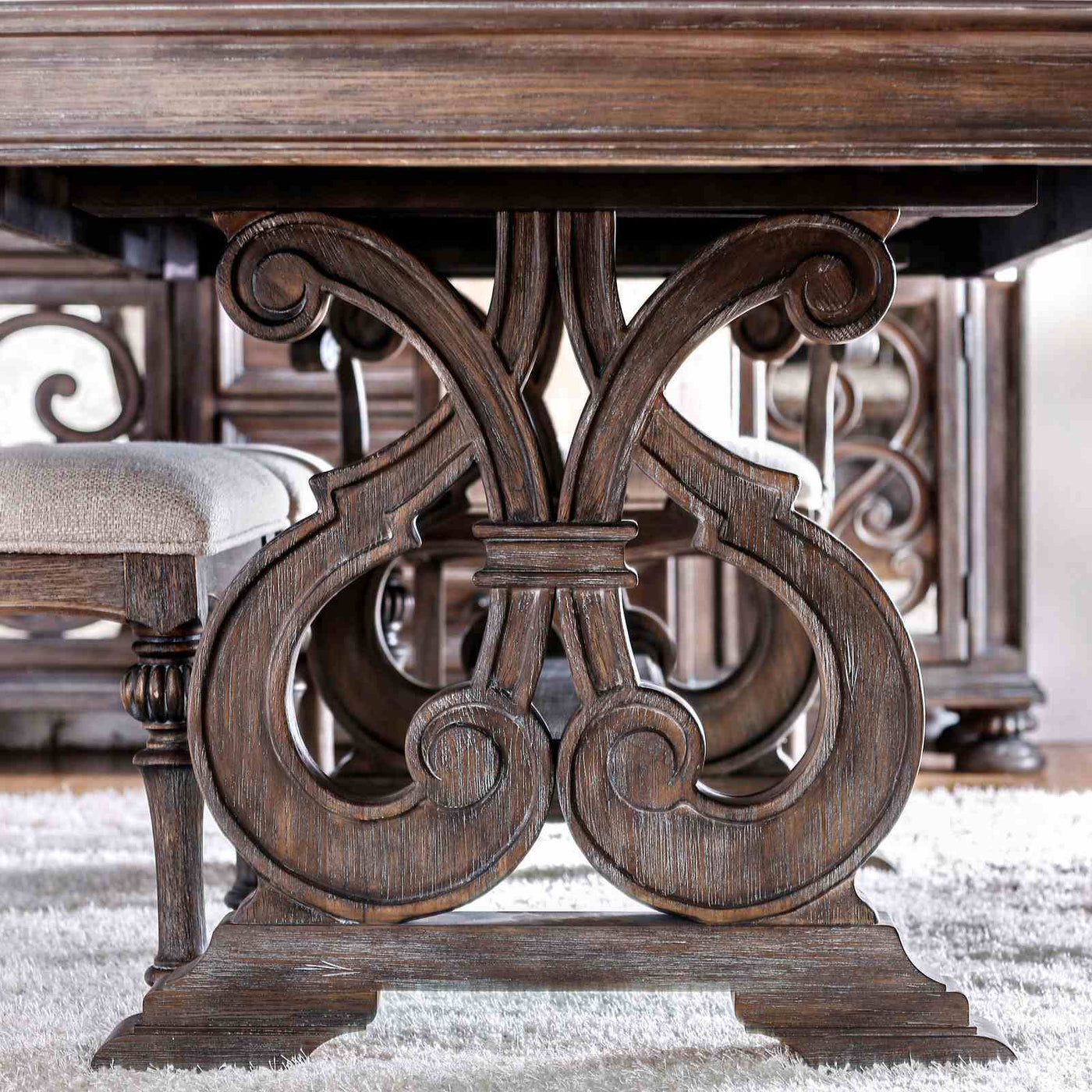 Rustic Dining Set With Table And Upholstered Chairs by HouseOfZazla