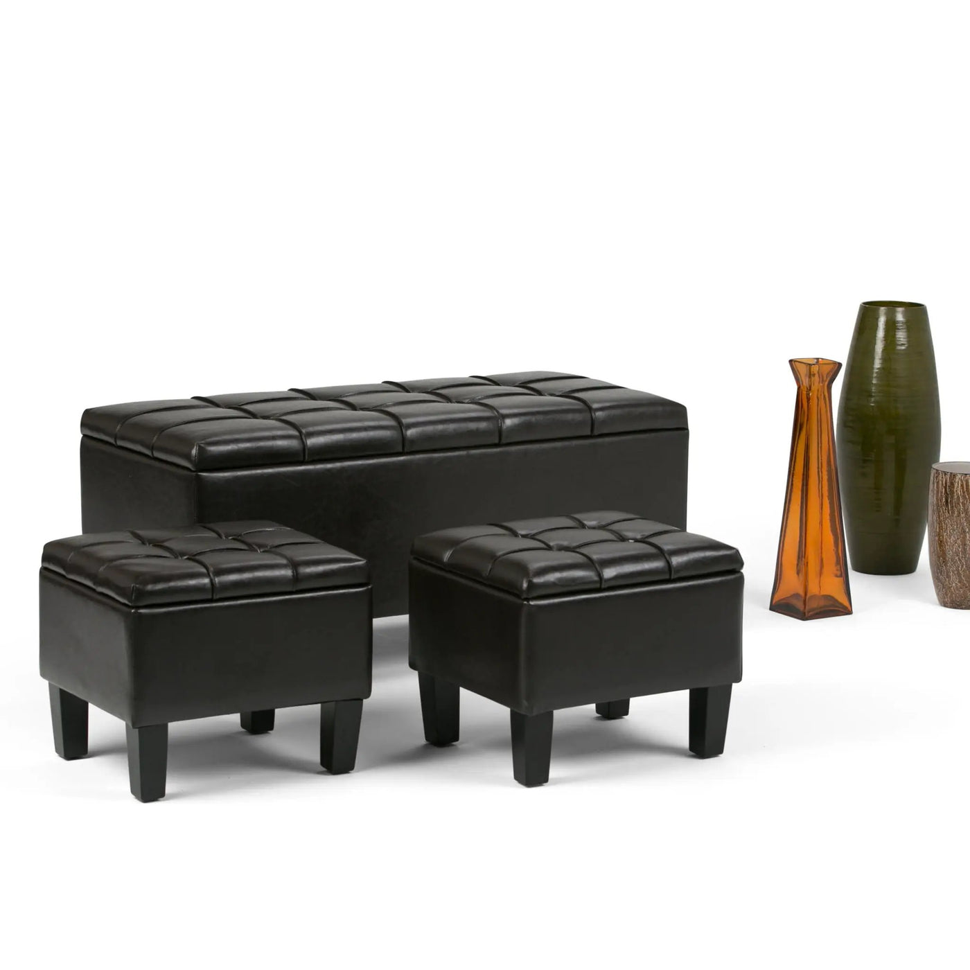 Dover - 3 Piece Storage Ottoman Contemporary Design by HouseOfZazla