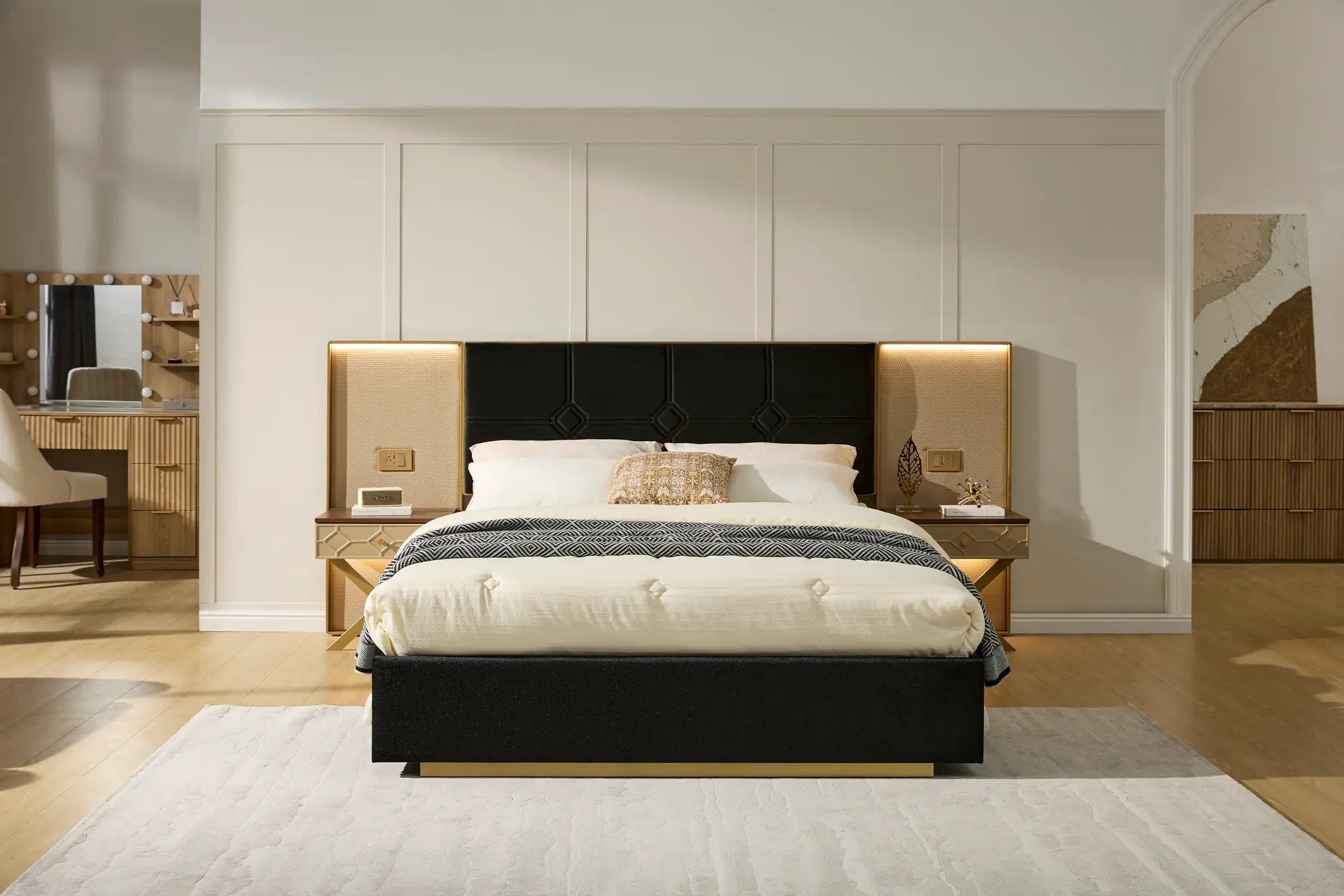 Luxurious Queen Platform Bed Frame by HouseOfZazla
