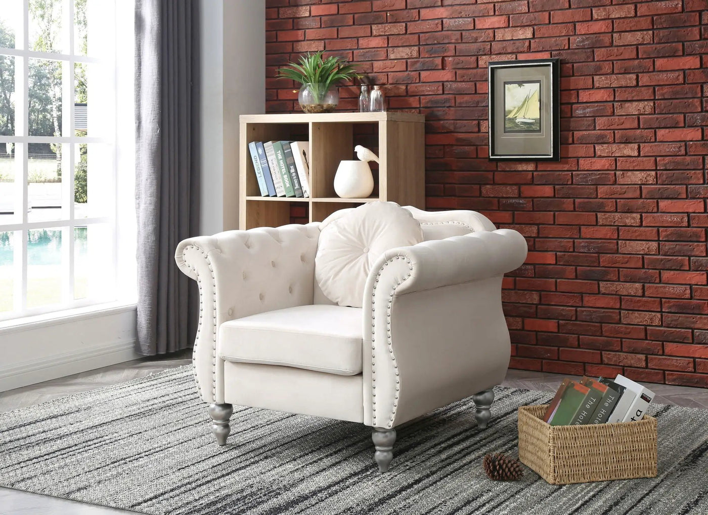Chic Transitional Flared Arm Chair by HouseOfZazla
