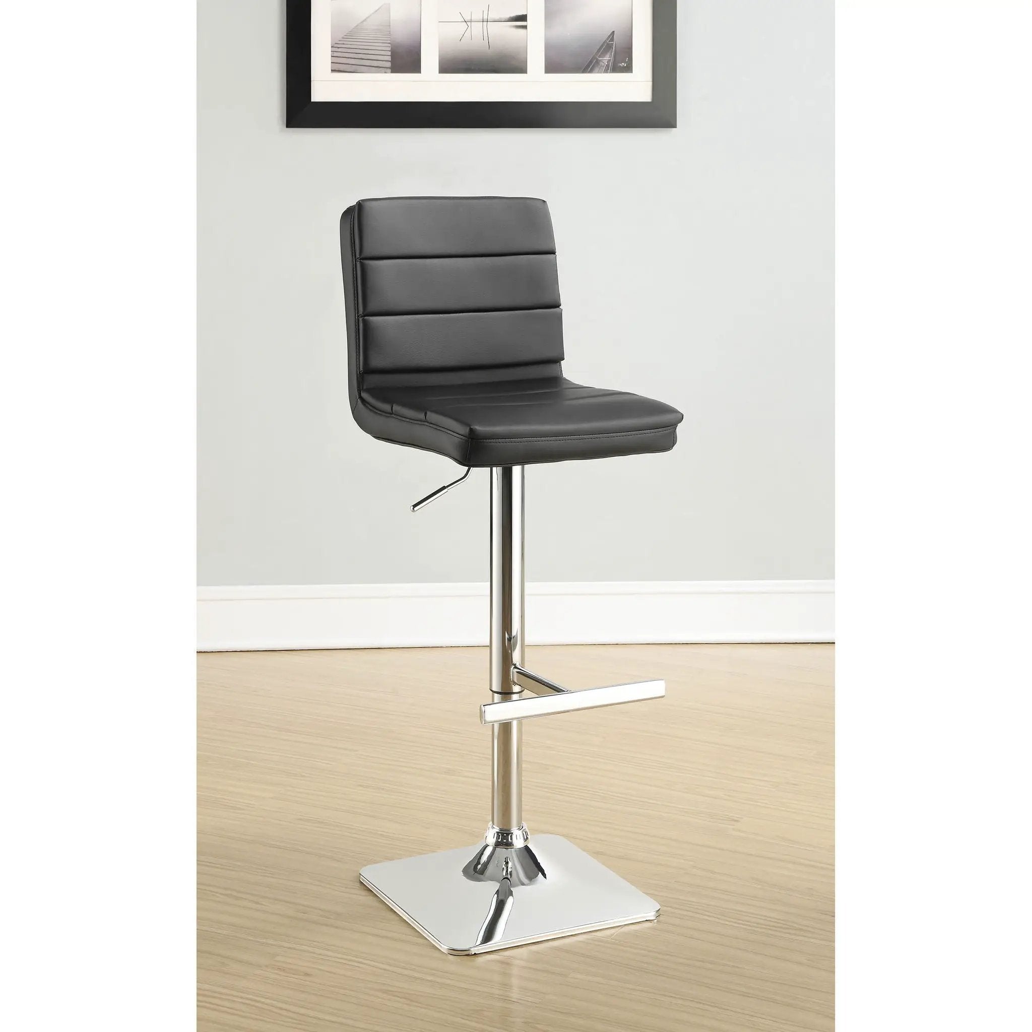 Adjustable Tufted Bar Stool (Set of 2) - Black by HouseOfZazla