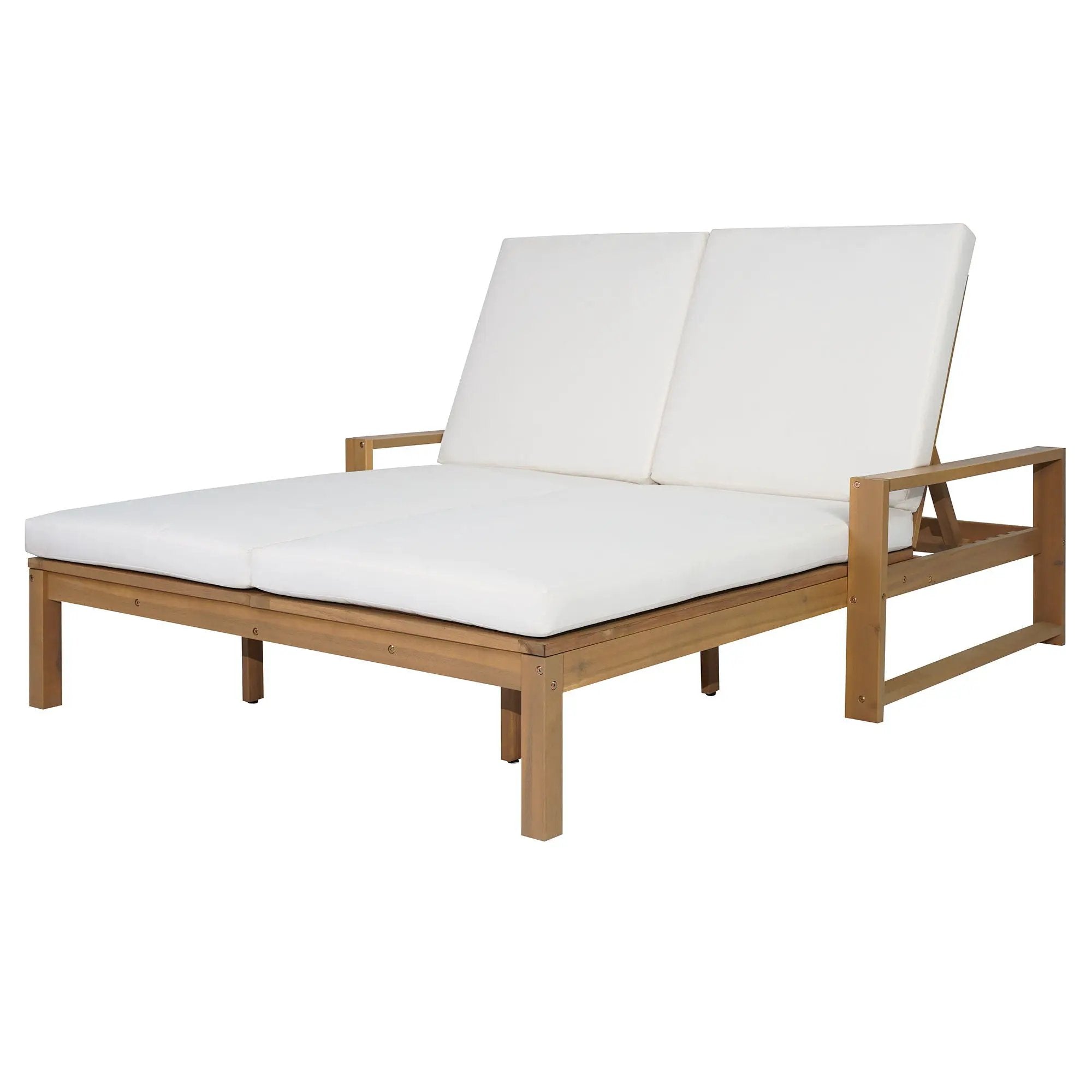 Outdoor Double Lounge Chair With 5 Position Adjustable Backrest by Unique Piece Furniture