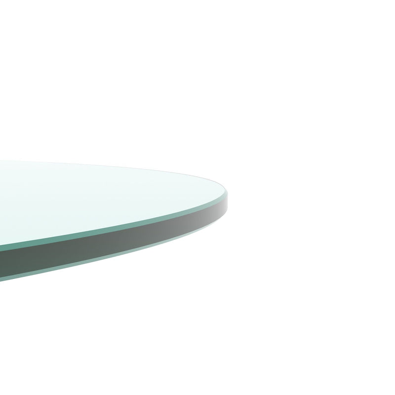 36" Round Tempered Glass Table Top Clear Glass 1 / 4" Thick Flat Polished Edge - Transparent by HouseOfZazla