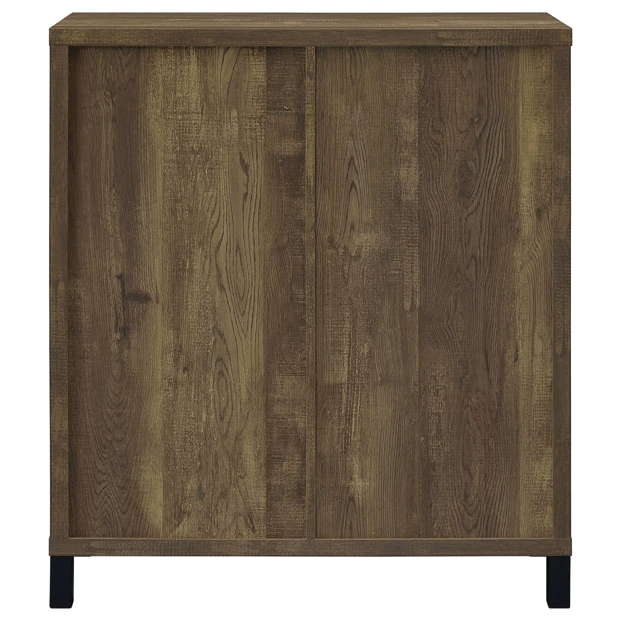 Arlington Sliding Door Home Bar Wine Cabinet Rustic Oak by Unique Piece Furniture
