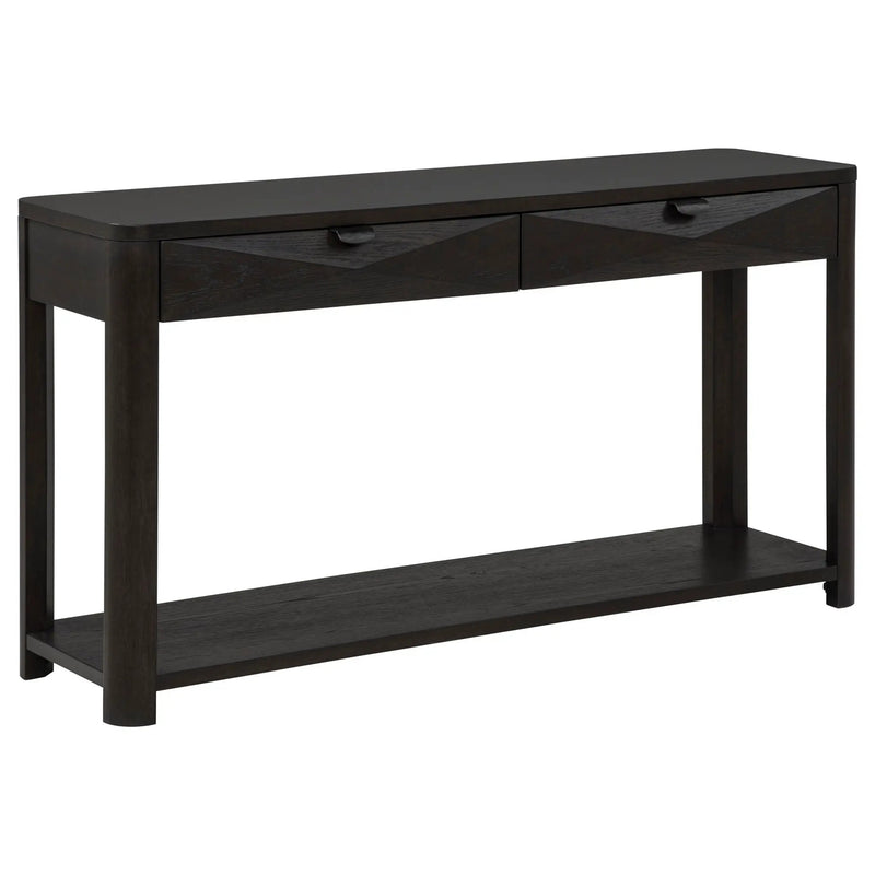 Marcelo Sofa Console Table with 2 Drawers and Shelf Coffee by Unique Piece Furniture