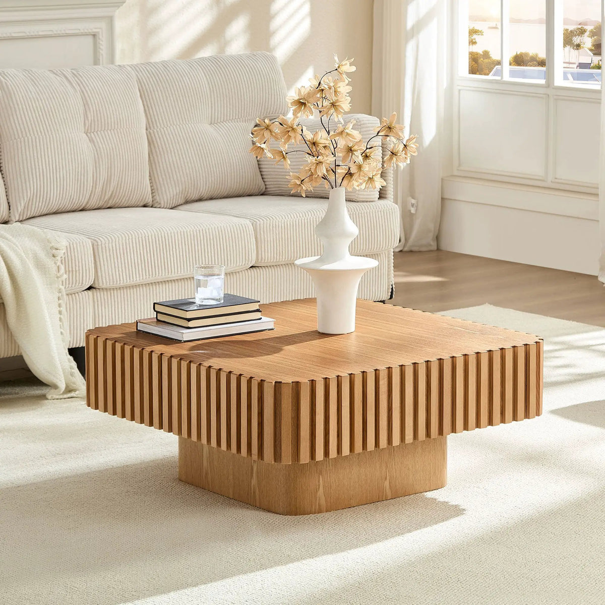 31.5 Inch Modern Handcraft Drum Coffee Table by HouseOfZazla
