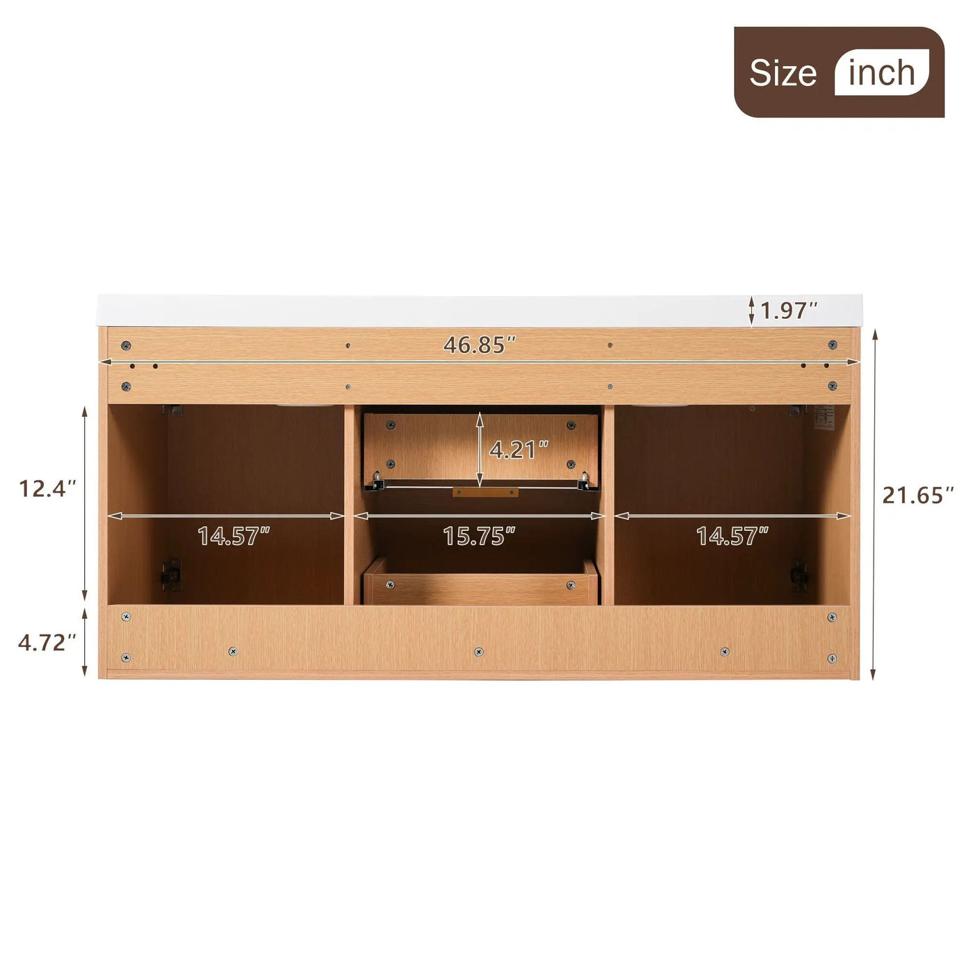 Modern Wall Mounted Bathroom Vanity, Soft Close Doors by HouseOfZazla
