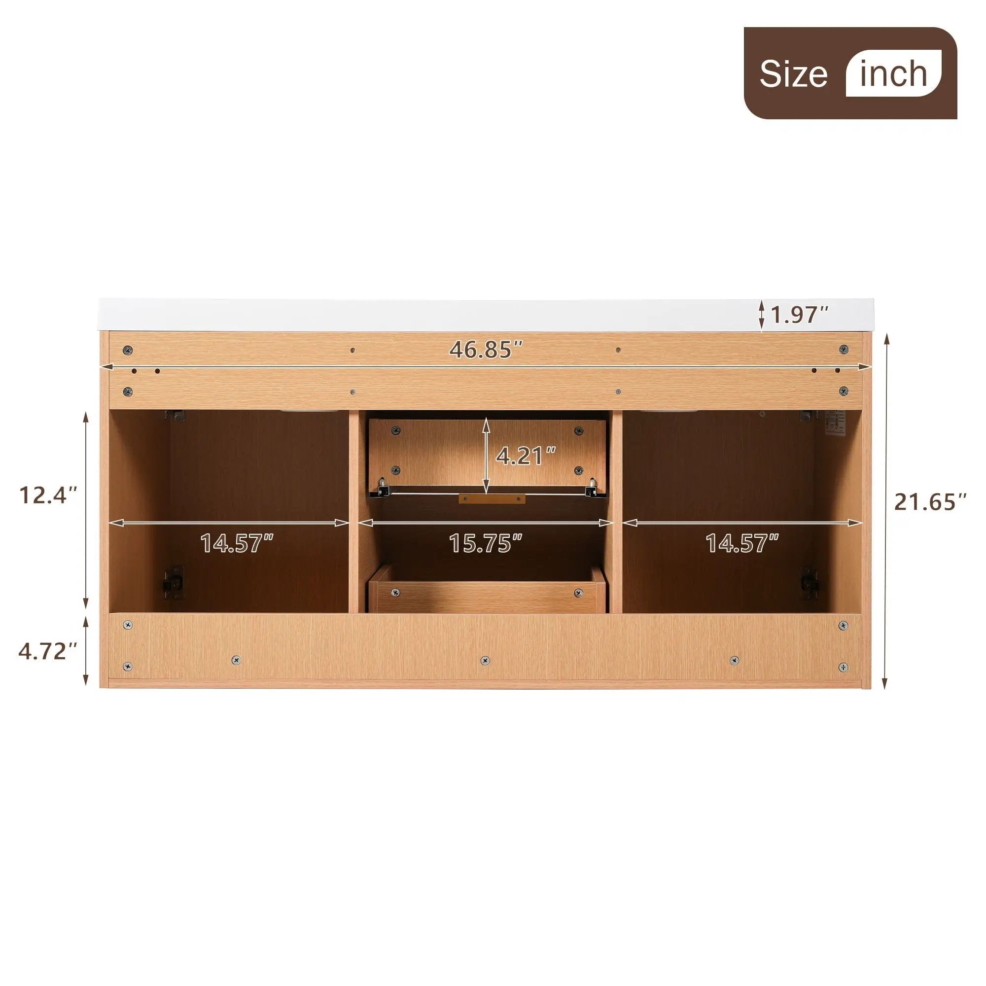 Modern Wall Mounted Bathroom Vanity, Soft Close Doors