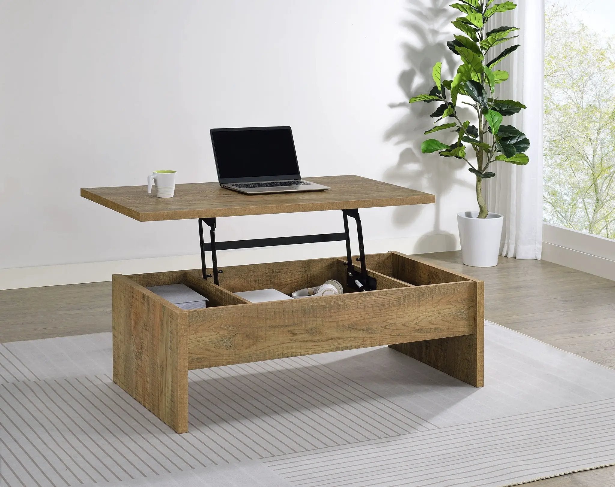 Canoga Engineered Wood Lift Top Cocktail Coffee Table Mango by Unique Piece Furniture
