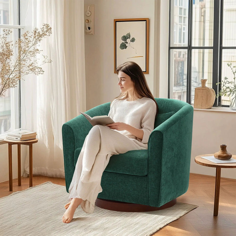 Swivel Accent Chair For Living Room, Sofa Chairs With Base Side For Living Room by HouseOfZazla