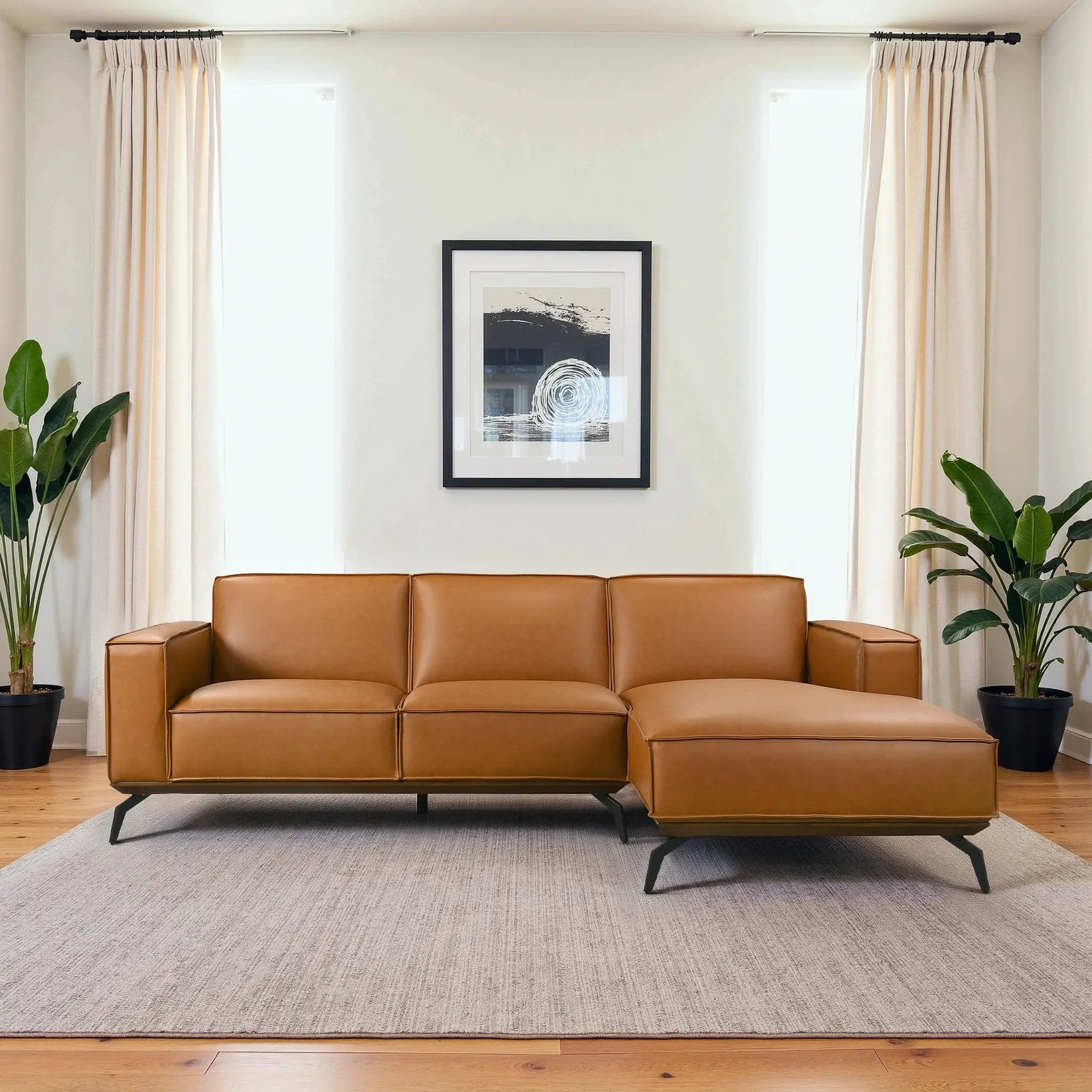 Brenham Easy Clean Modern Right Sectional Sofa & Chaise by HouseOfZazla