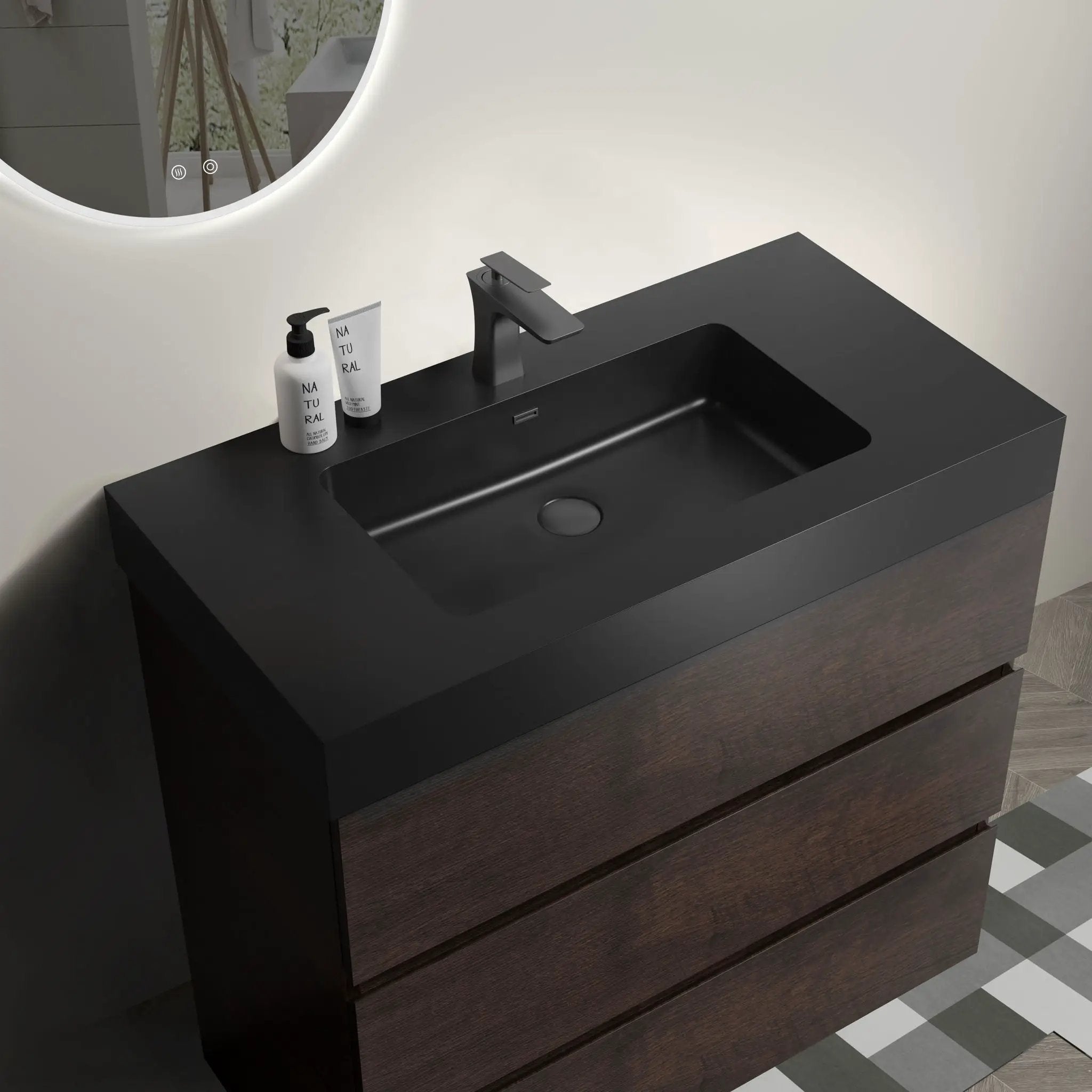 Alice - Bathroom Vanity With Large Storage Freestanding Bathroom Vanity, Sink For Modern Bathroom, One-Piece Sink Basin Without Drain And Faucet by Unique Piece Furniture