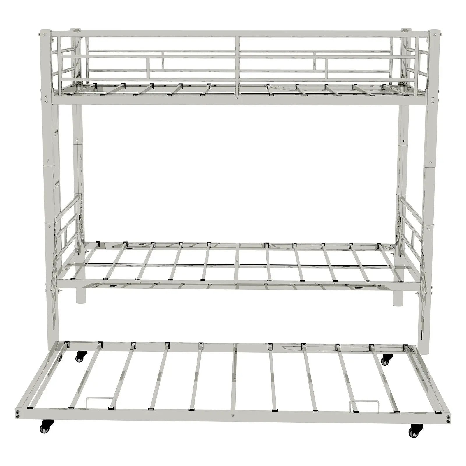 Bunk Bed For Kids, Convertible Frame With Ladders & Guardrail