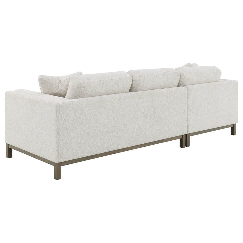 Geneva Boucle Upholstered Sectional Chaise Sofa Sand by Unique Piece Furniture