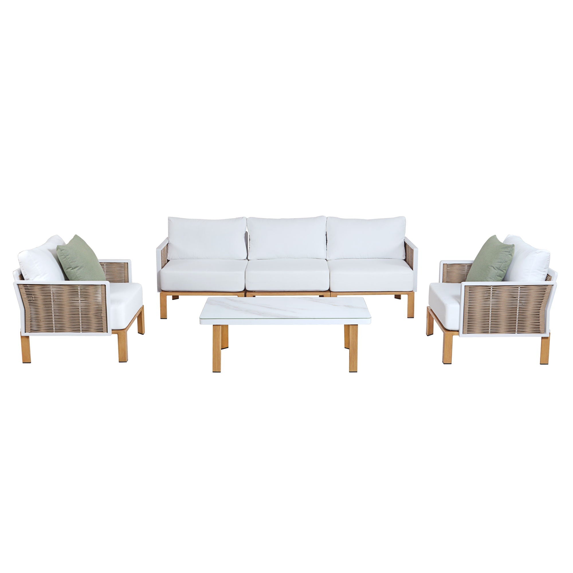Vine - 4 Piece Outdoor Conversation Set - White by HouseOfZazla