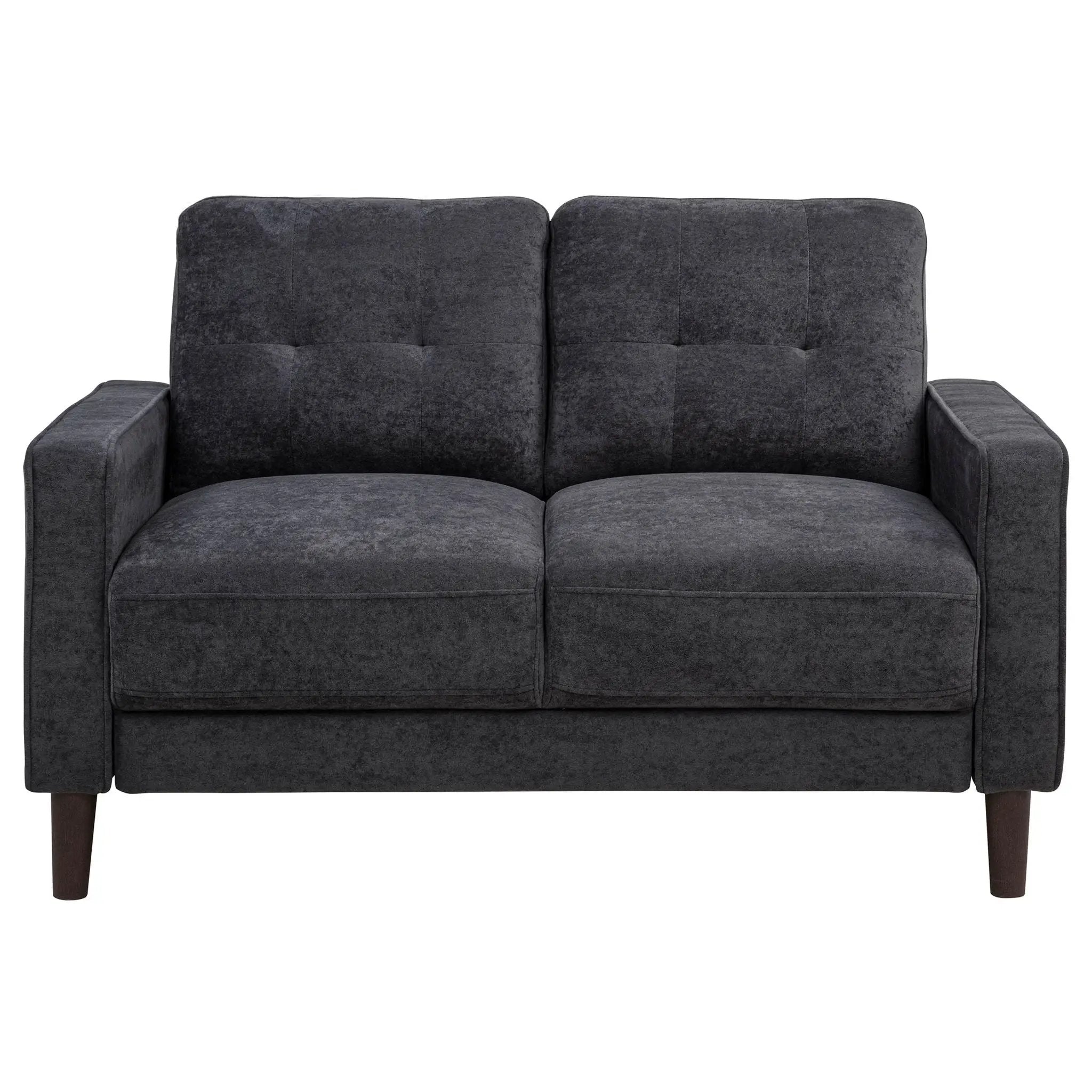 Bowen II Fabric Upholstered Track Arm Loveseat Steel Grey by Unique Piece Furniture