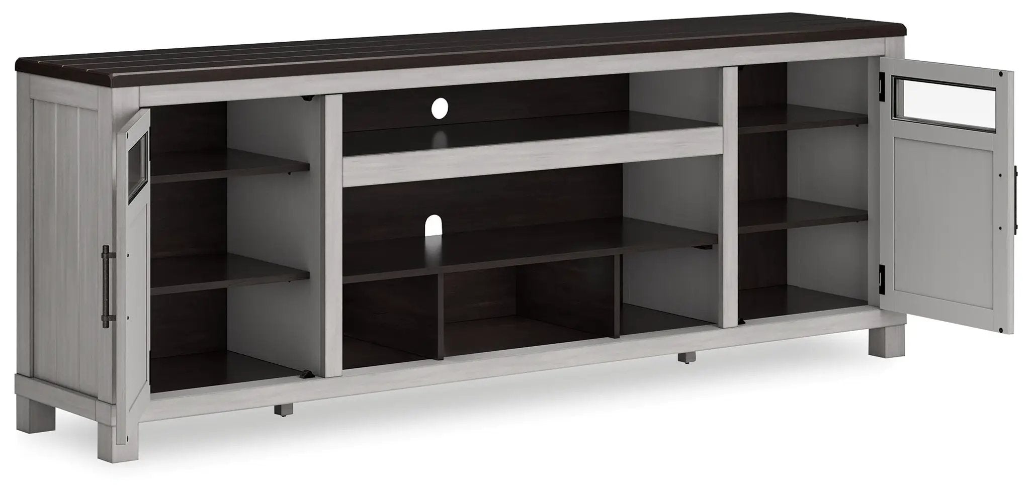 Darborn - XL TV Stand W/Fireplace Option - Gray / Brown by Unique Piece Furniture
