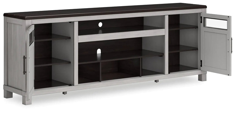 Darborn - XL TV Stand W/Fireplace Option - Gray / Brown by Unique Piece Furniture