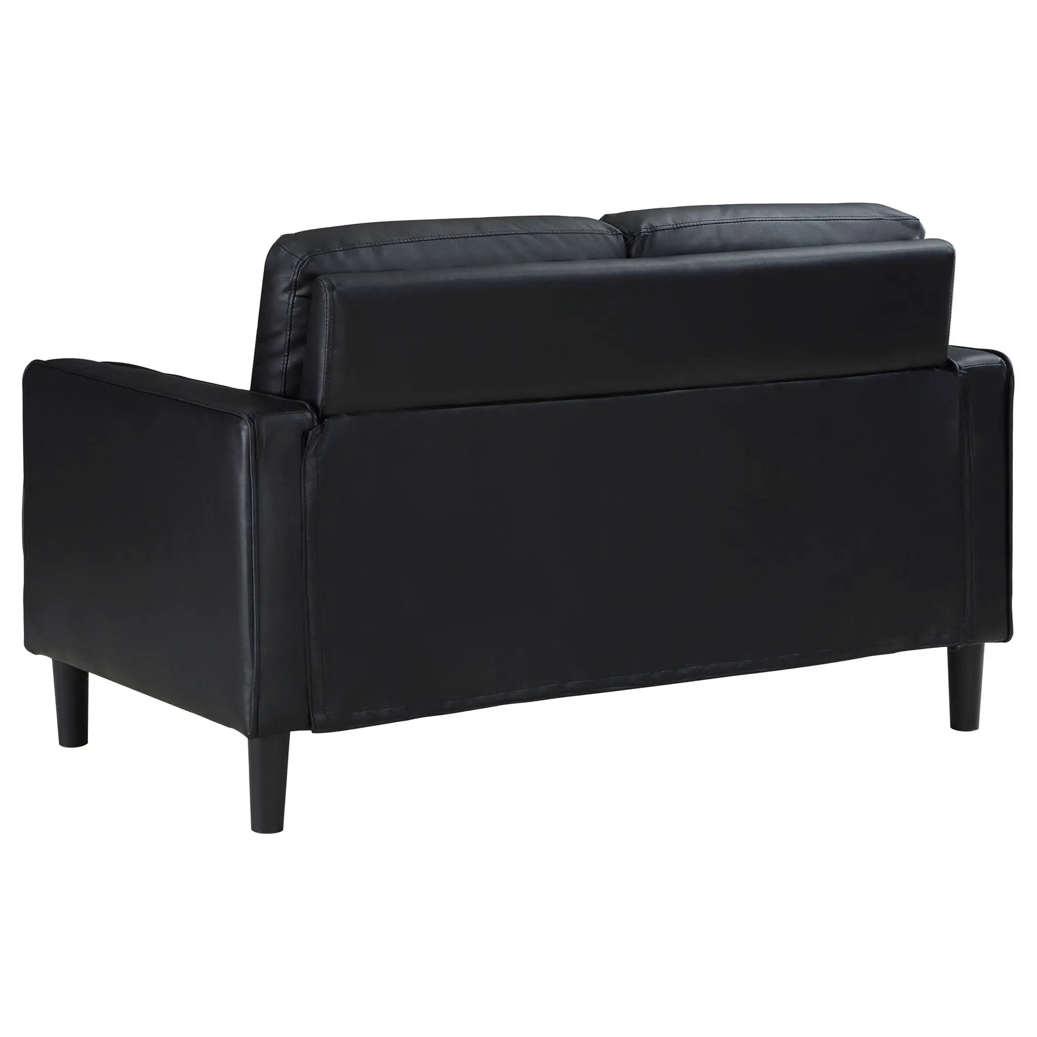 Ruth Upholstered Track Arm Loveseat Black by Unique Piece Furniture