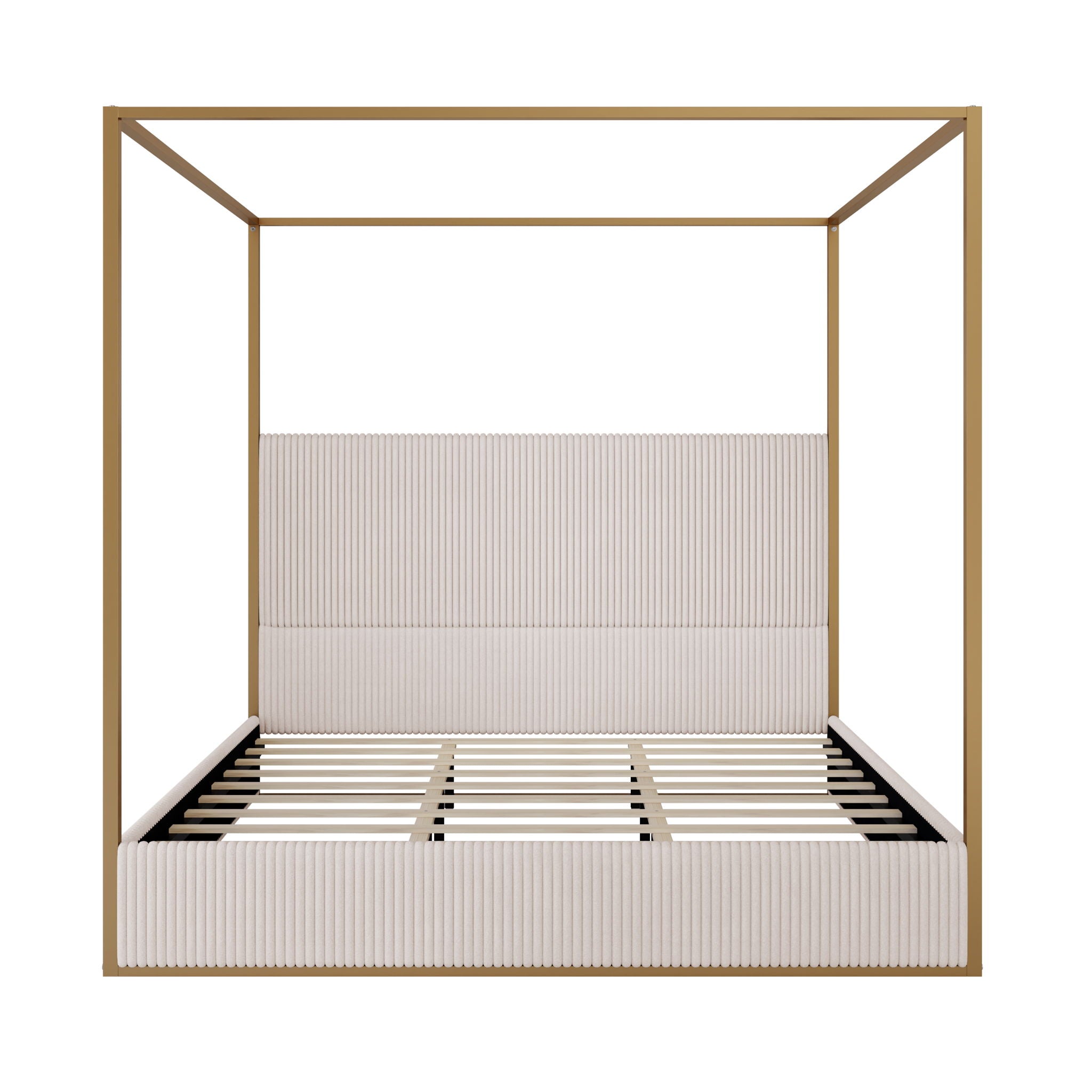Luxury Canopy Bed With Upholstered Headboard by HouseOfZazla