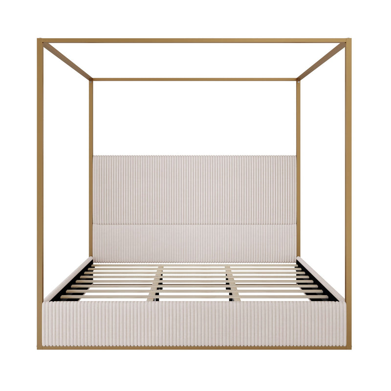 Luxury Canopy Bed With Upholstered Headboard by HouseOfZazla