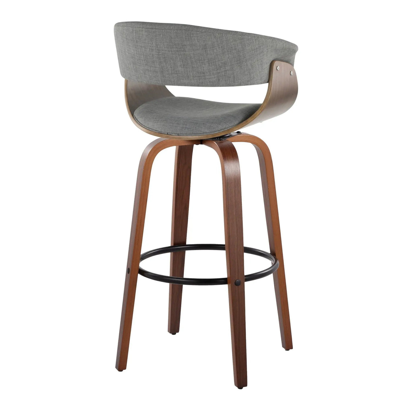 Vintage Mod - Mid Century Modern Fixed Height Barstool With Swivel & Round Footrest (Set of 2) by HouseOfZazla
