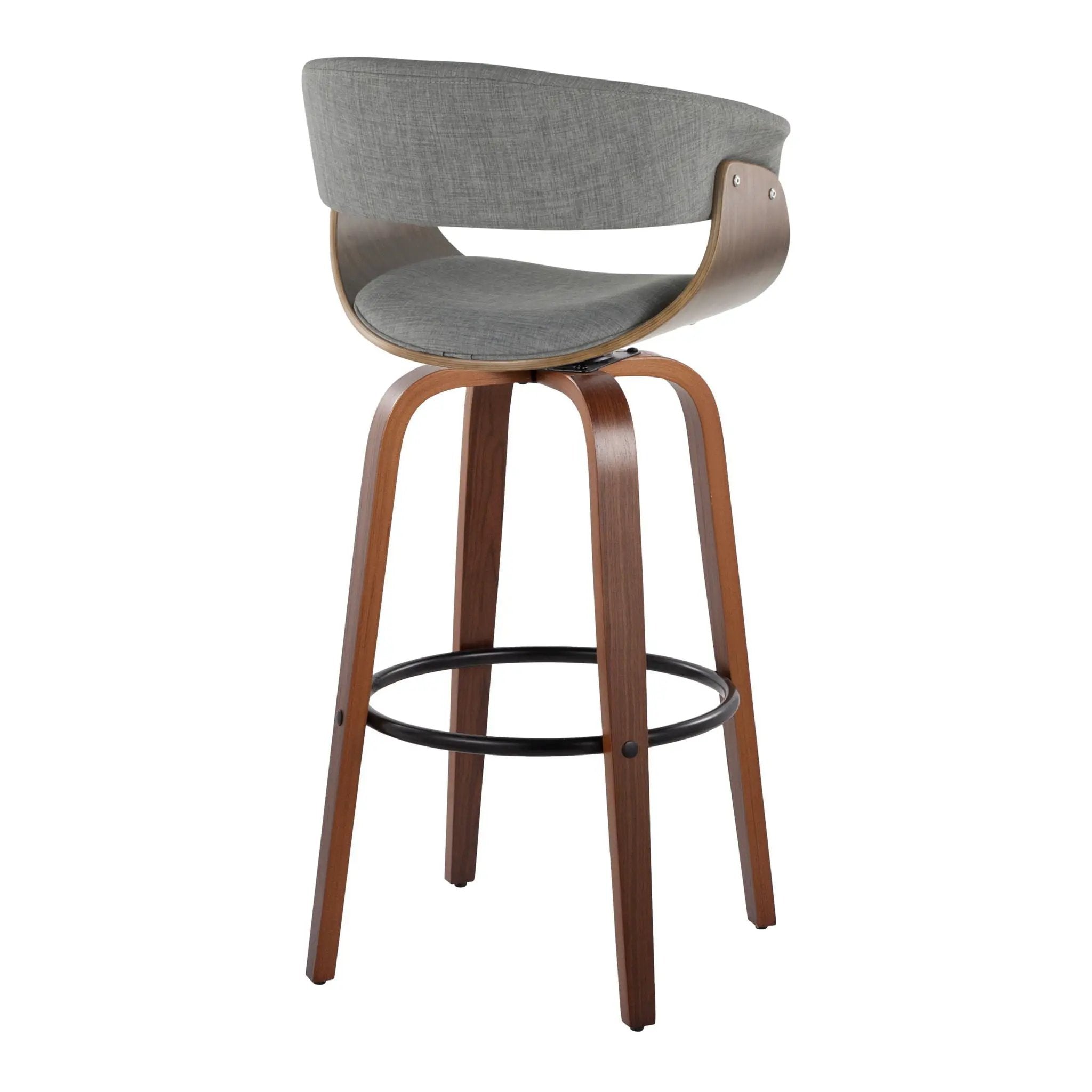 Vintage Mod - Mid Century Modern Fixed Height Barstool With Swivel & Round Footrest (Set of 2) by Unique Piece Furniture
