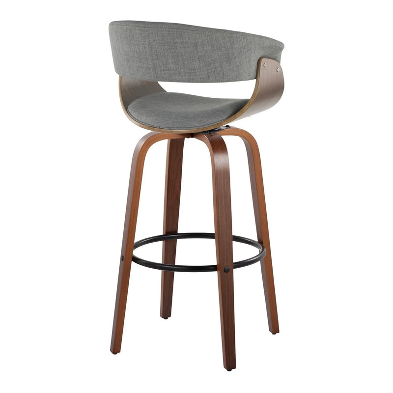 Vintage Mod - Mid Century Modern Fixed Height Barstool With Swivel & Round Footrest (Set of 2) by Unique Piece Furniture