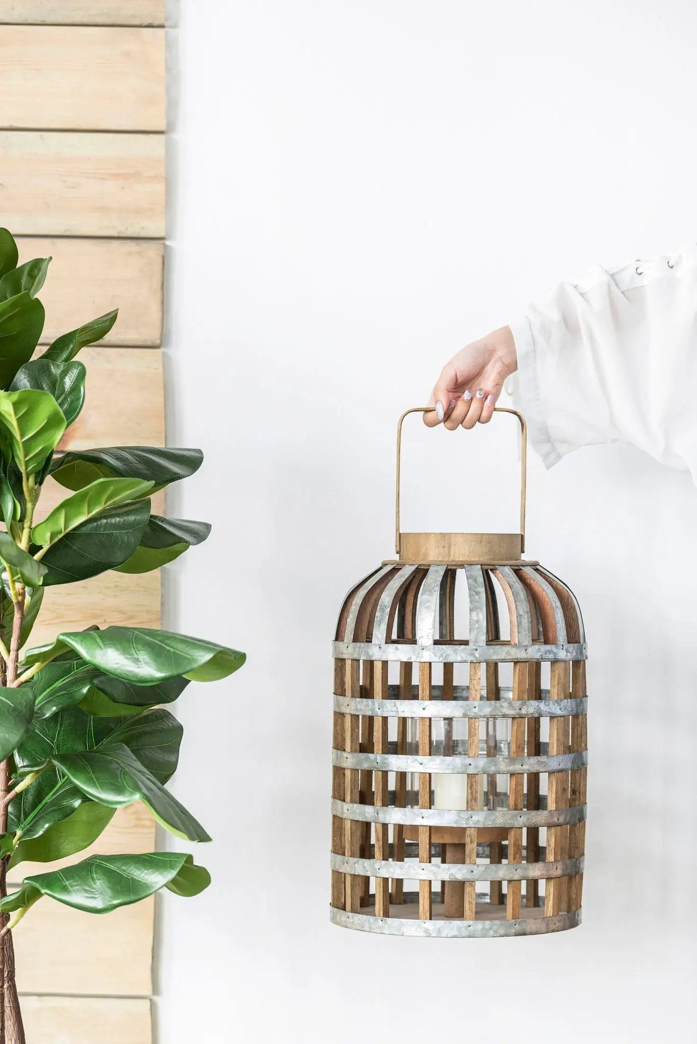 Decorative Lantern With Handle Wooden Lantern For Indoor Outdoor Home Garden Wedding by HouseOfZazla