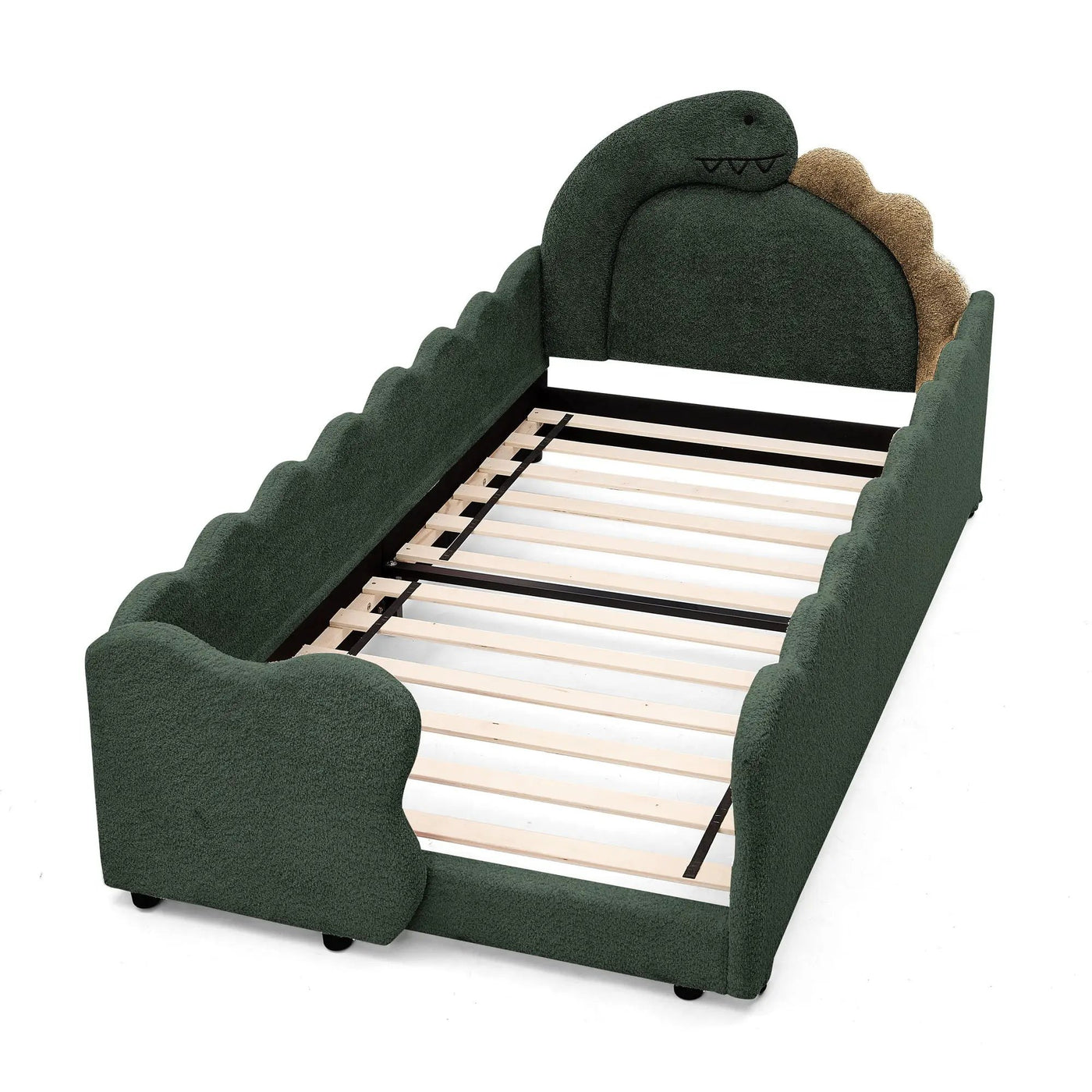 Cute Dinosaur Shaped Bed With Safety Guardrail, Toddler Frame by HouseOfZazla