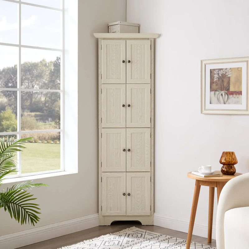 4-Tier 72" Corner Kitchen Pantry Storage Cabinet with 8 Doors by HouseOfZazla