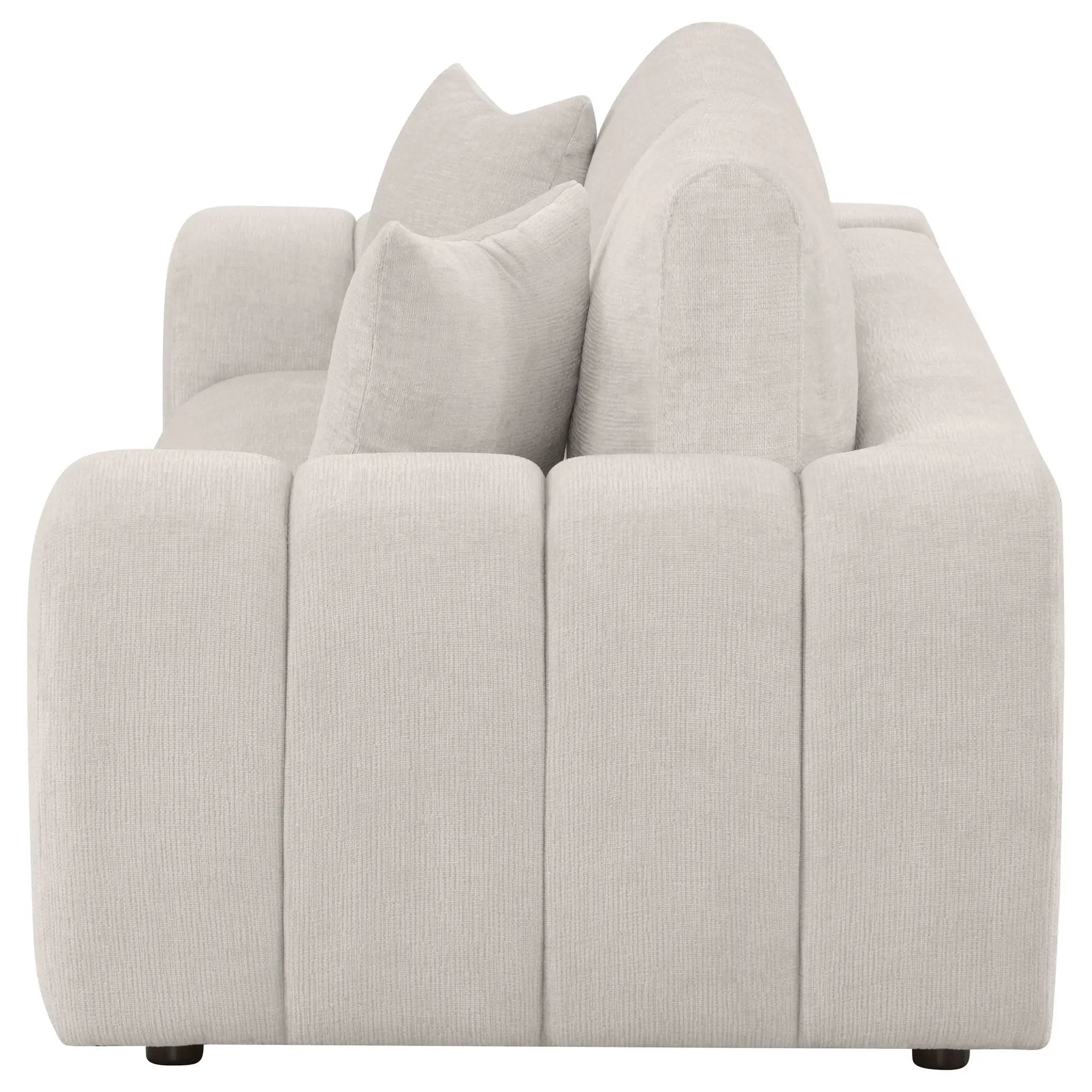 Burnett Chenille Upholstered Wide Arm Sofa Ivory by Unique Piece Furniture