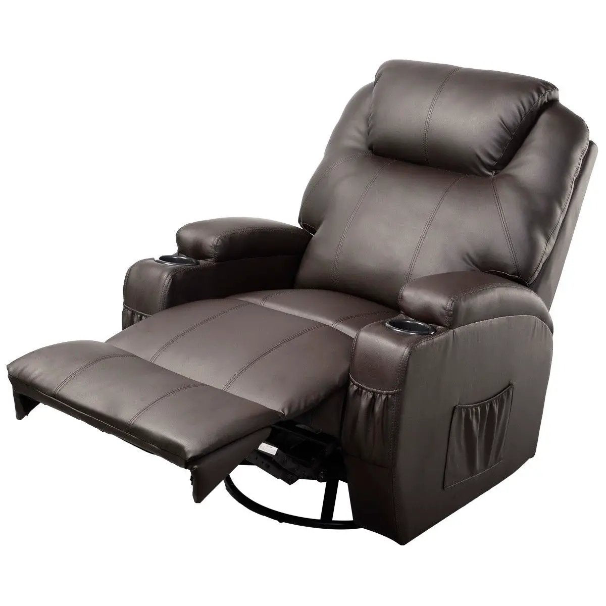 Ergonomic Heated Massage Recliner Sofa Chair Deluxe Lounge Executive w/ Control-brown by DirectDeals