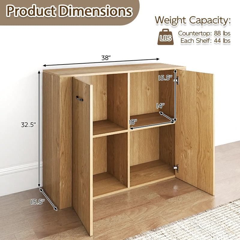38" Buffet Modern Sideboard Cabinet with Storage by DirectDeals