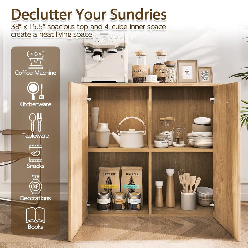 38" Buffet Modern Sideboard Cabinet with Storage by DirectDeals
