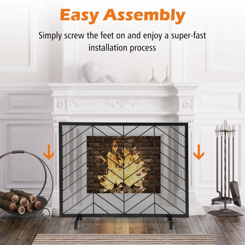 38 x 31 Inch Single Panel Fireplace Screen by DirectDeals