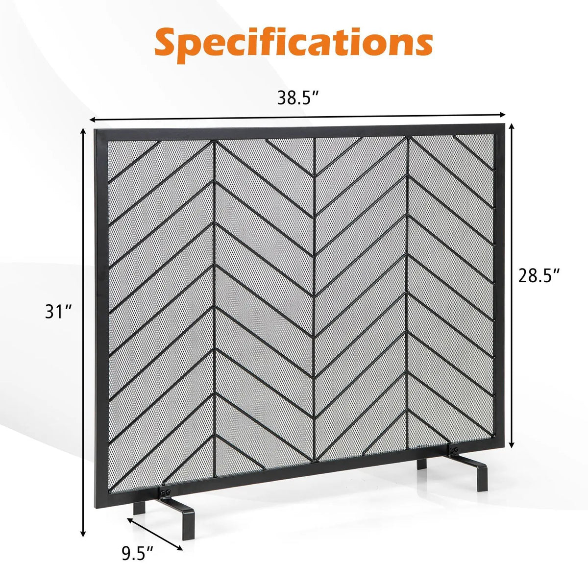38 x 31 Inch Single Panel Fireplace Screen by DirectDeals