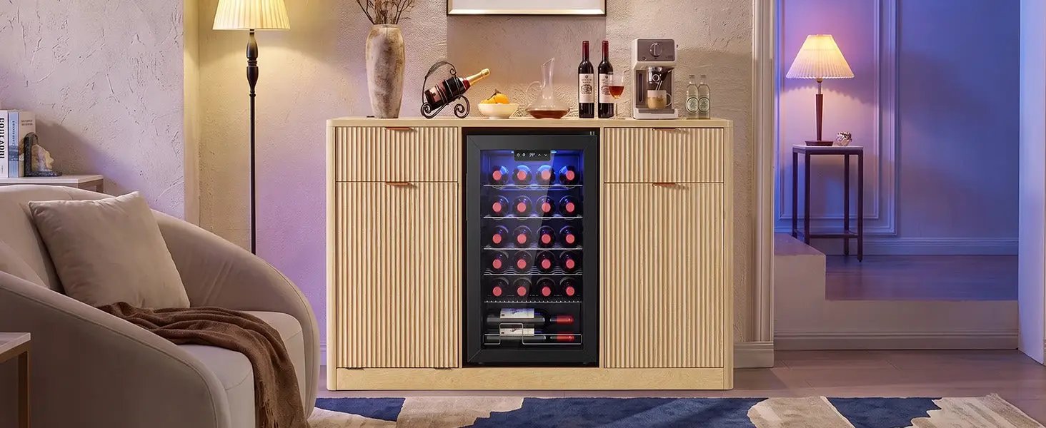 K&K 59" Coffee Bar Cabinet with Fridge Space by HouseOfZazla