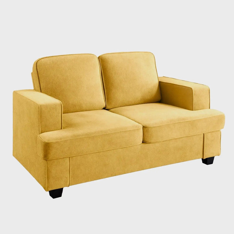 Modern Loveseat, Comfortable 2 Seater Couch With Deep Seating, Loose Back Cushions, Wide Arms by HouseOfZazla