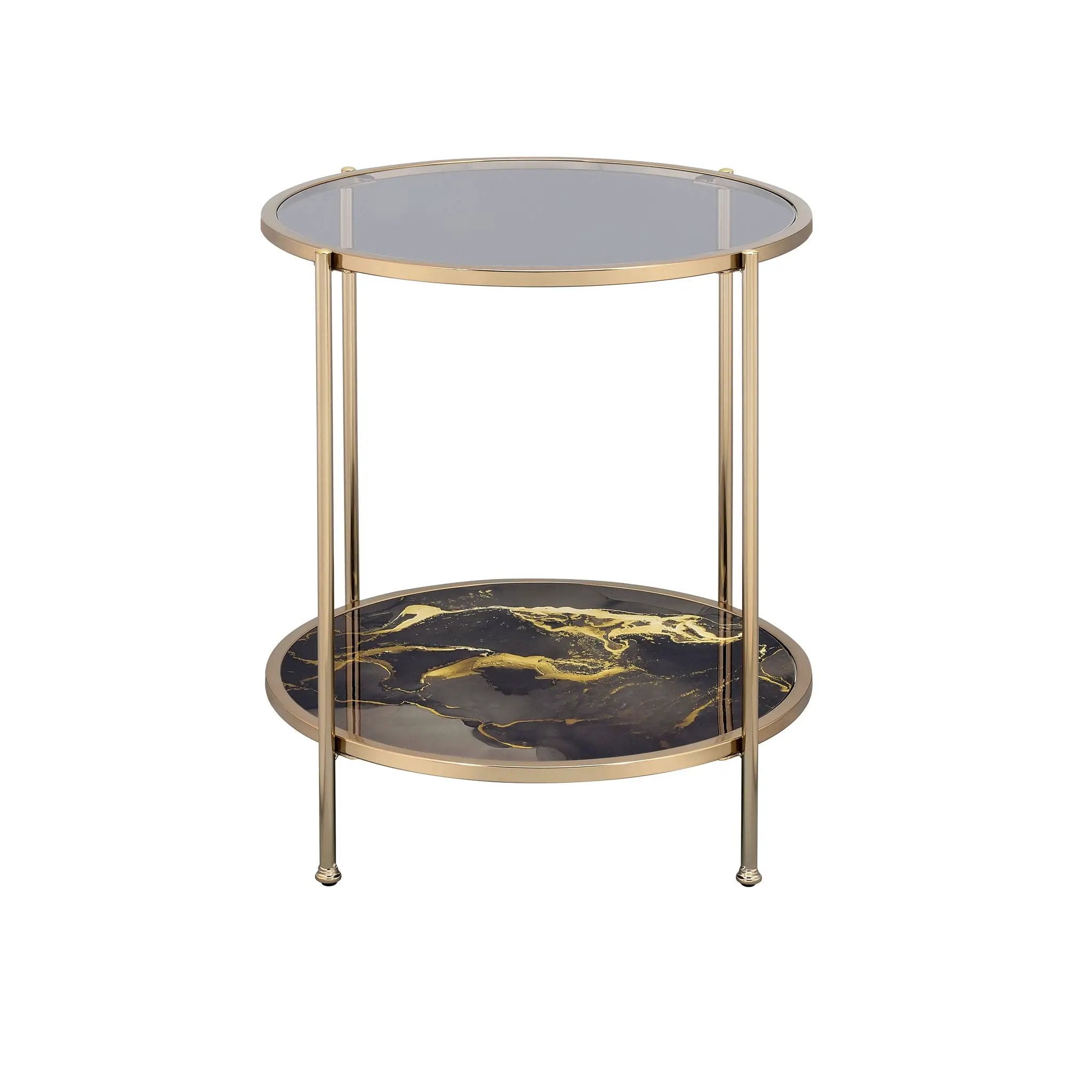 Fiorella - Marble Print Glass Table by Unique Piece Furniture