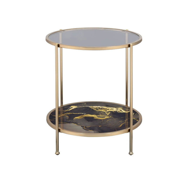 Fiorella - Marble Print Glass Table by Unique Piece Furniture