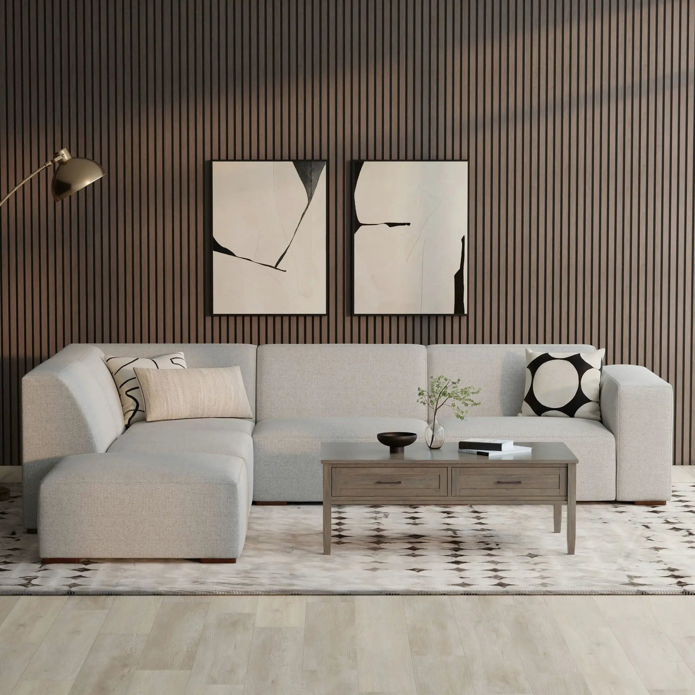 Rex - Handcrafted Sectional Sofa And Ottoman by HouseOfZazla