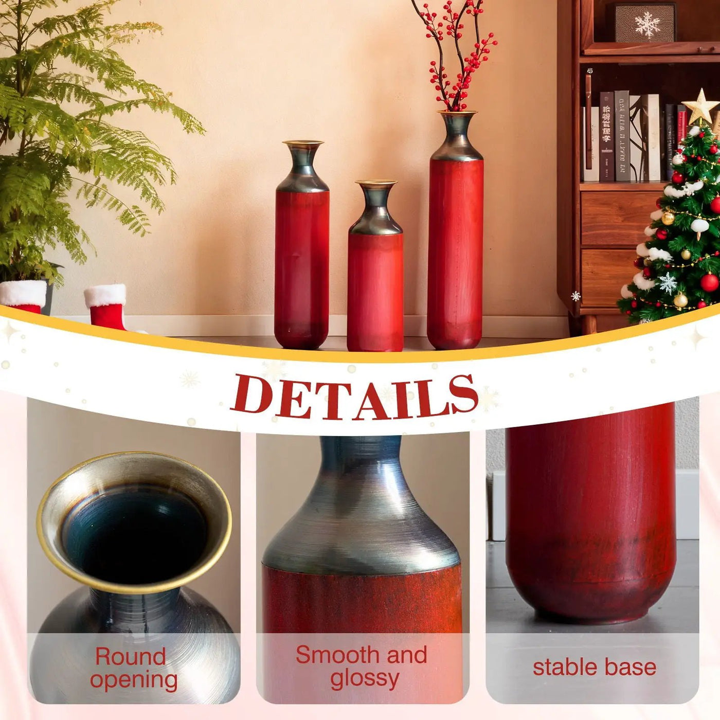 Modern Droplet Shaped Floor Vase Set, 3 Piece Home Decor by HouseOfZazla