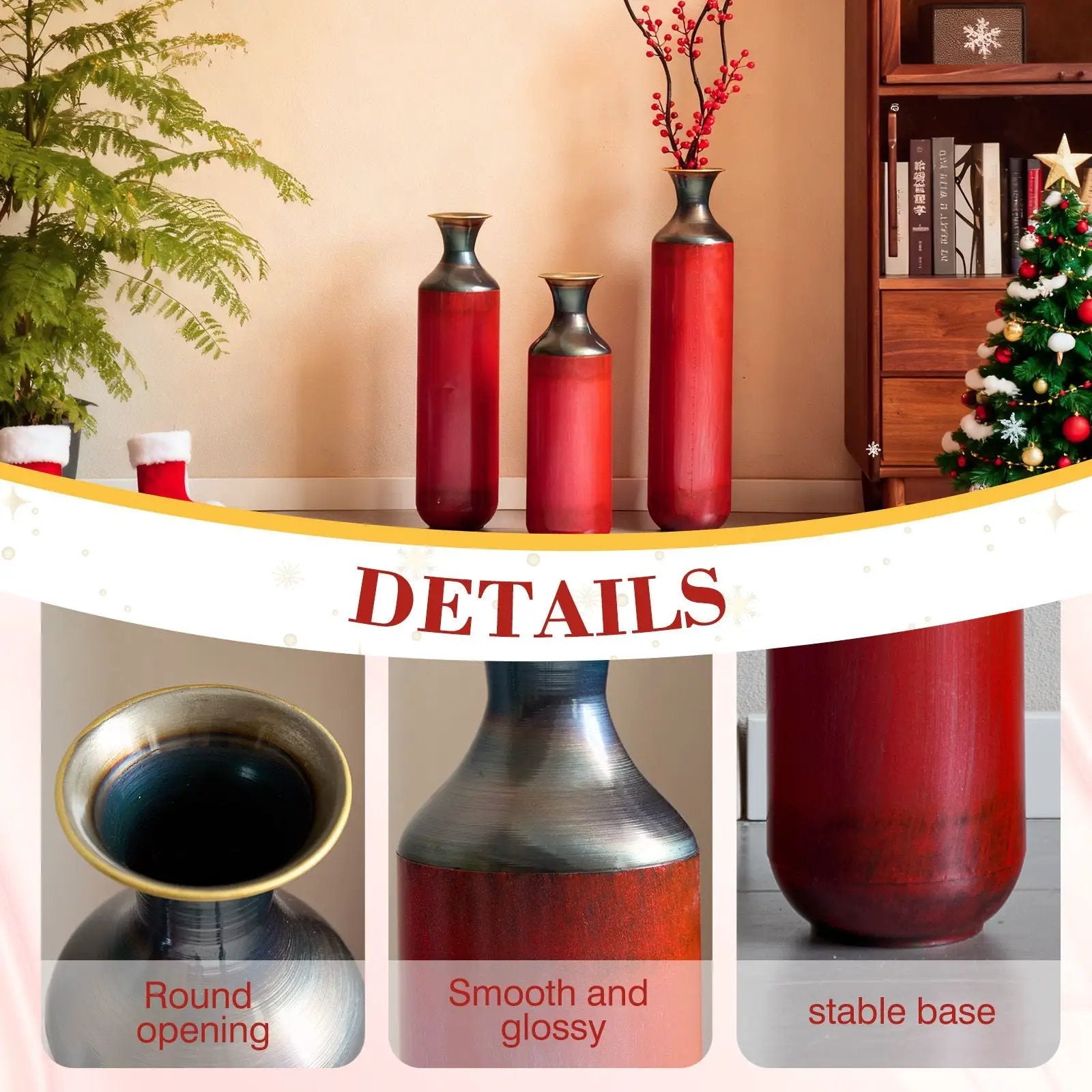 Modern Droplet Shaped Floor Vase Set, 3 Piece Home Decor by HouseOfZazla