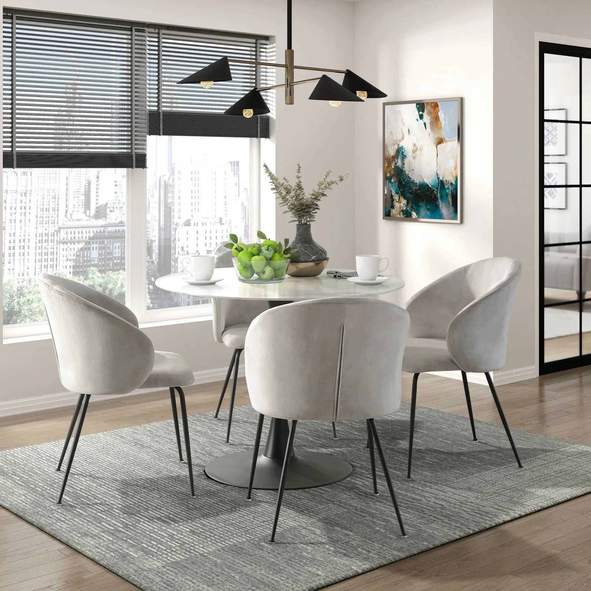 Velvet Upholstery Side Chairs 2 Piece Set With Metal Legs Modern Home Furniture - Beige by Unique Piece Furniture