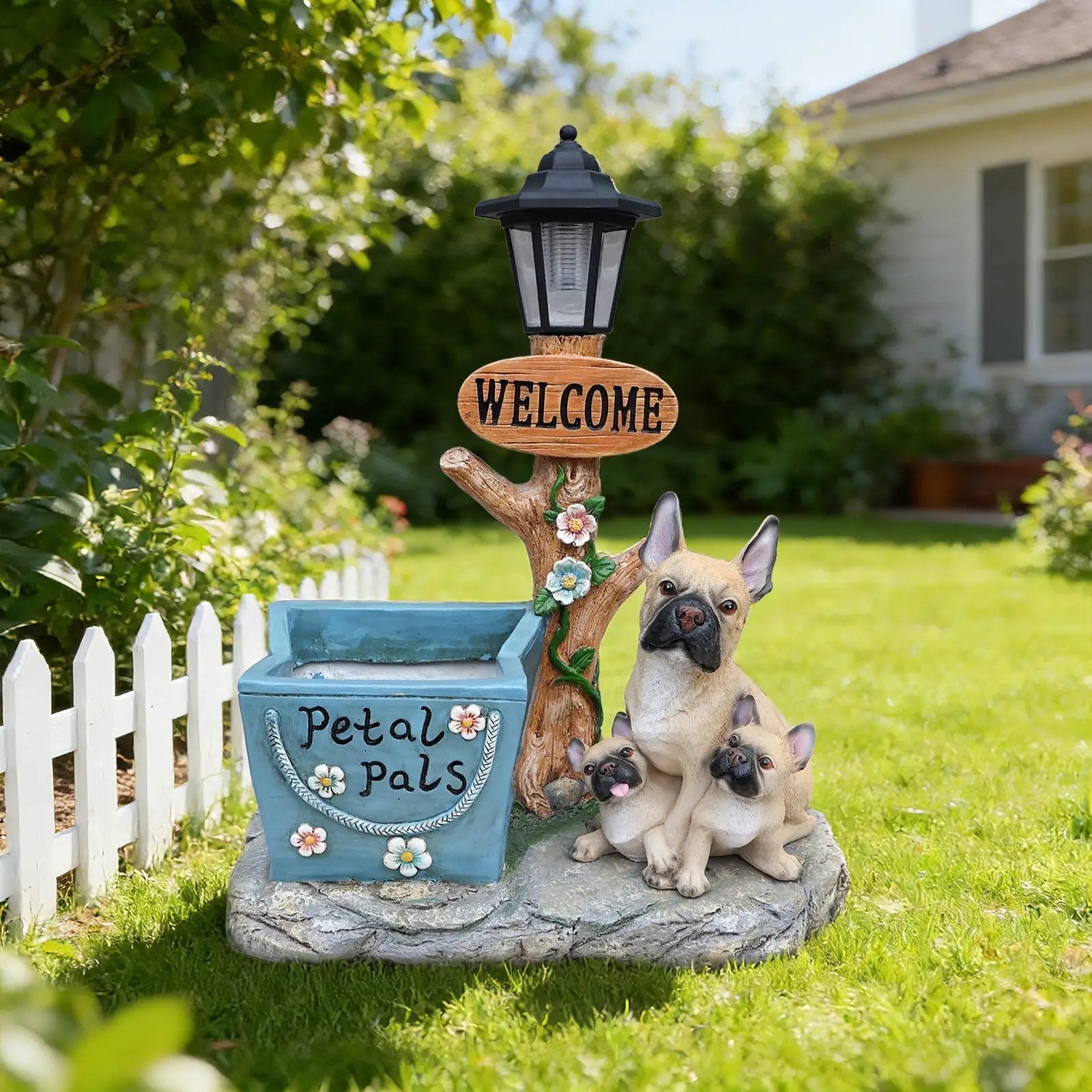 French Bulldog Family Planter Statue by HouseOfZazla