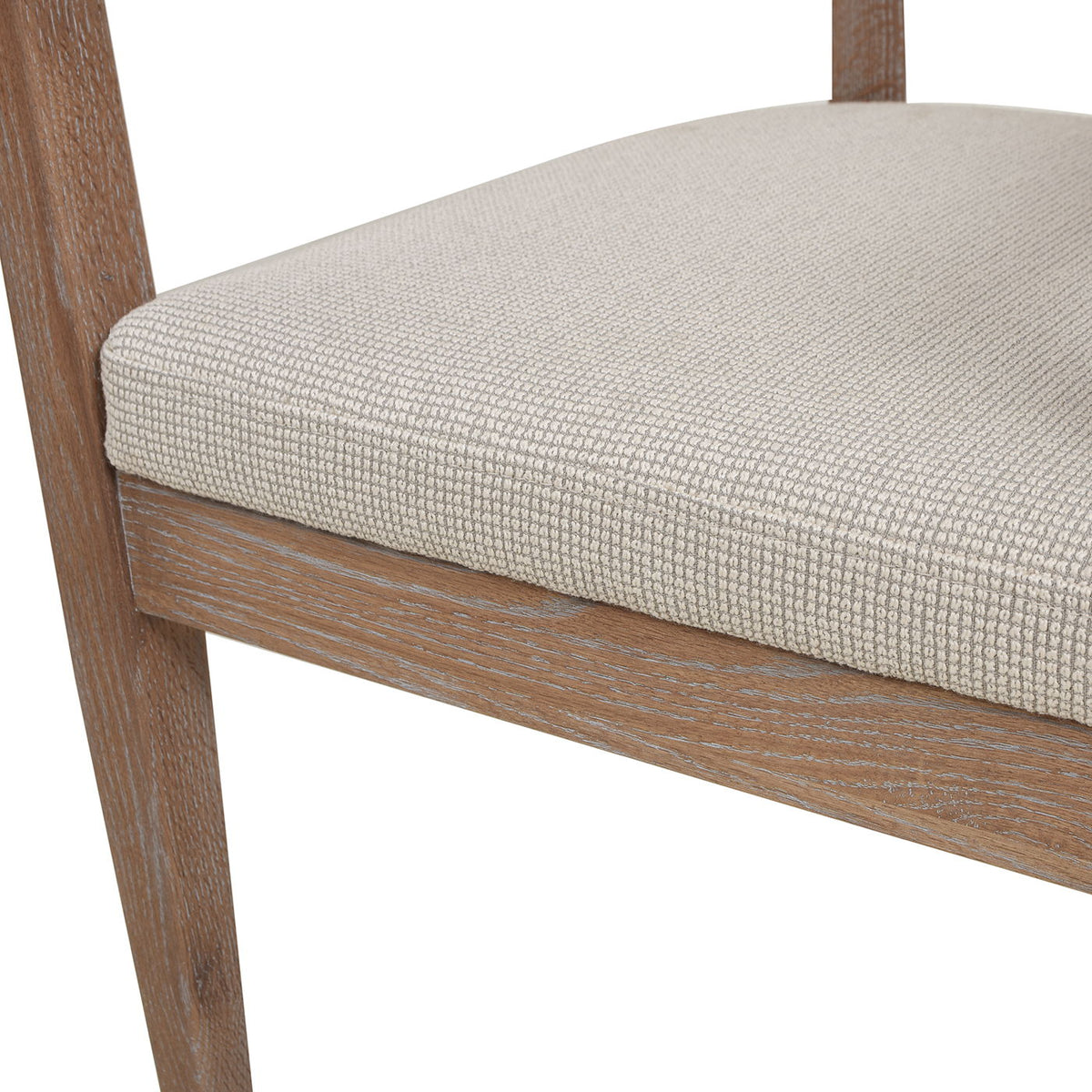 Mid-Century Modern Cane Back Dining Chair with Ergonomic Arm Rests - Taupe Beige, photo 5 of 12