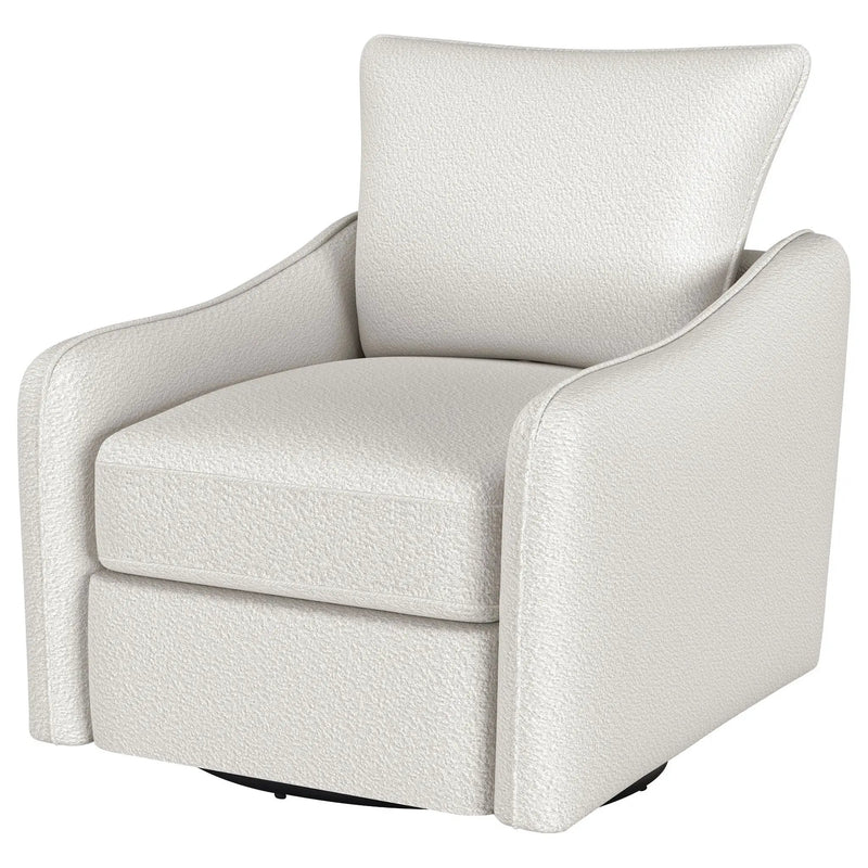 Madia Upholstered Sloped Arm Swivel Glider Chair Vanilla by Unique Piece Furniture