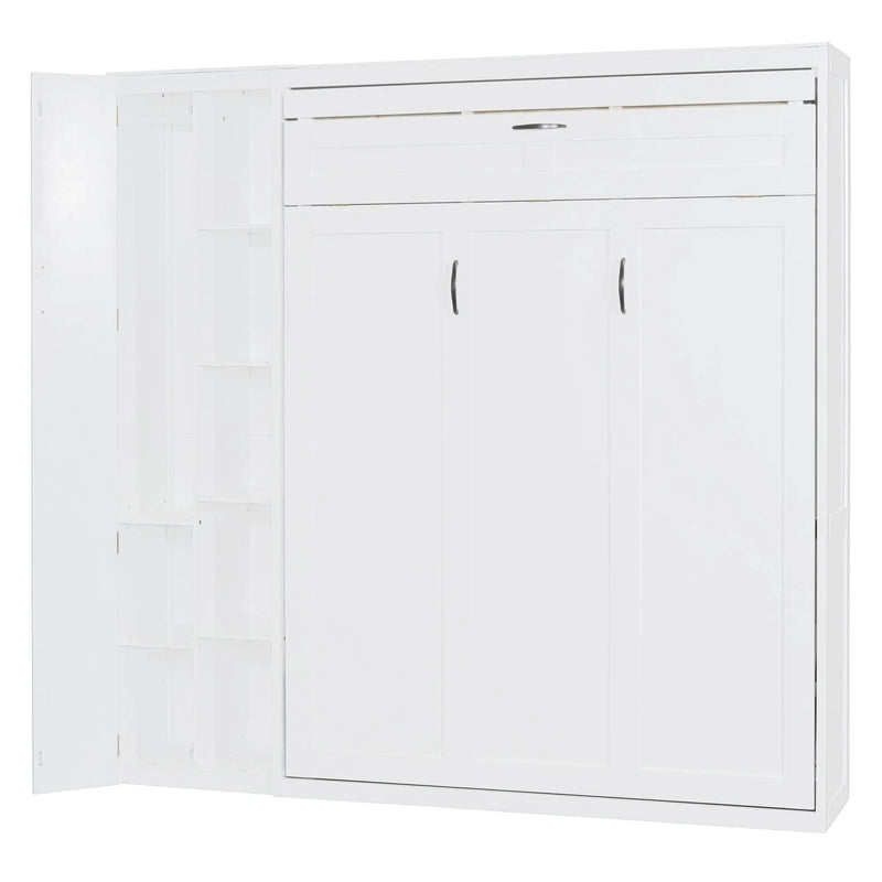 Murphy Wall Bed With Shelves, Wardrobe And LED Lights